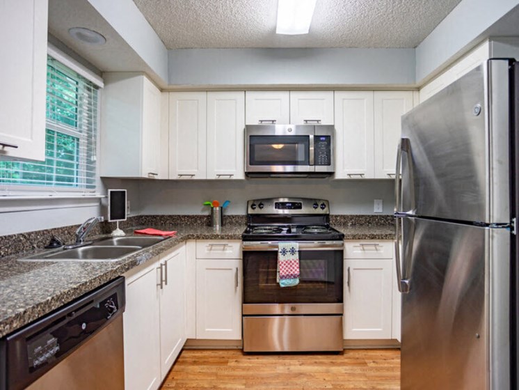 Kitchen Stainless Steel Appliances at Mirabelle Apartments, Alabama